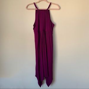 Soma NWT Scarf Hem Midi Dress Sleeveless Plum Size Large